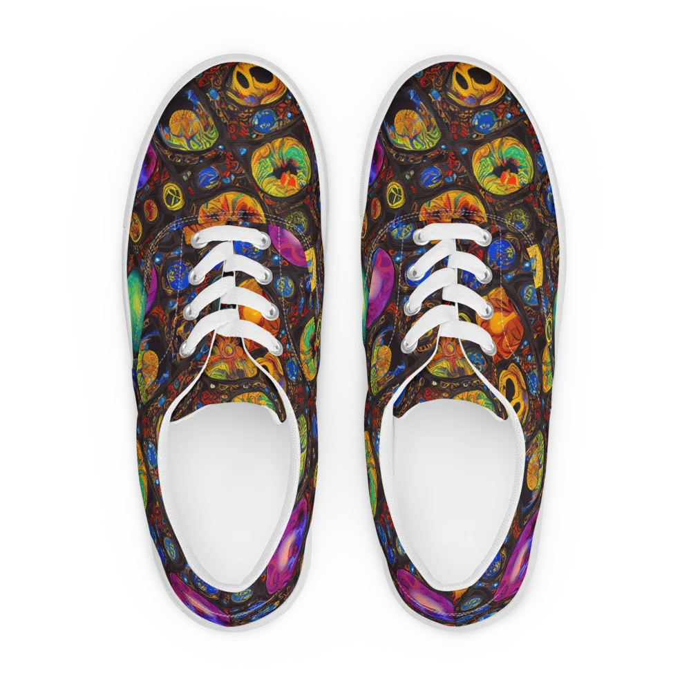 Chromatic Relics on Men's Lace-Up Canvas Shoes — Front