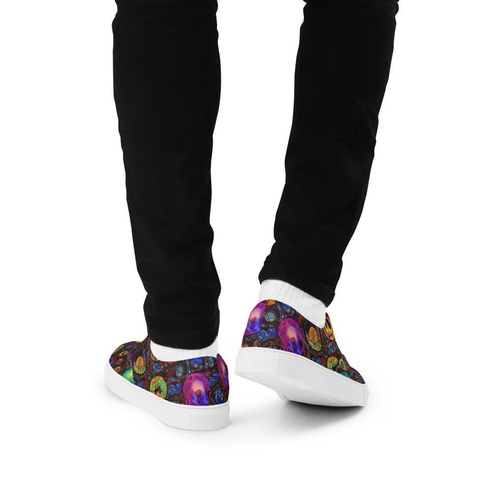 Chromatic Relics on Men's Lace-Up Canvas Shoes — Back