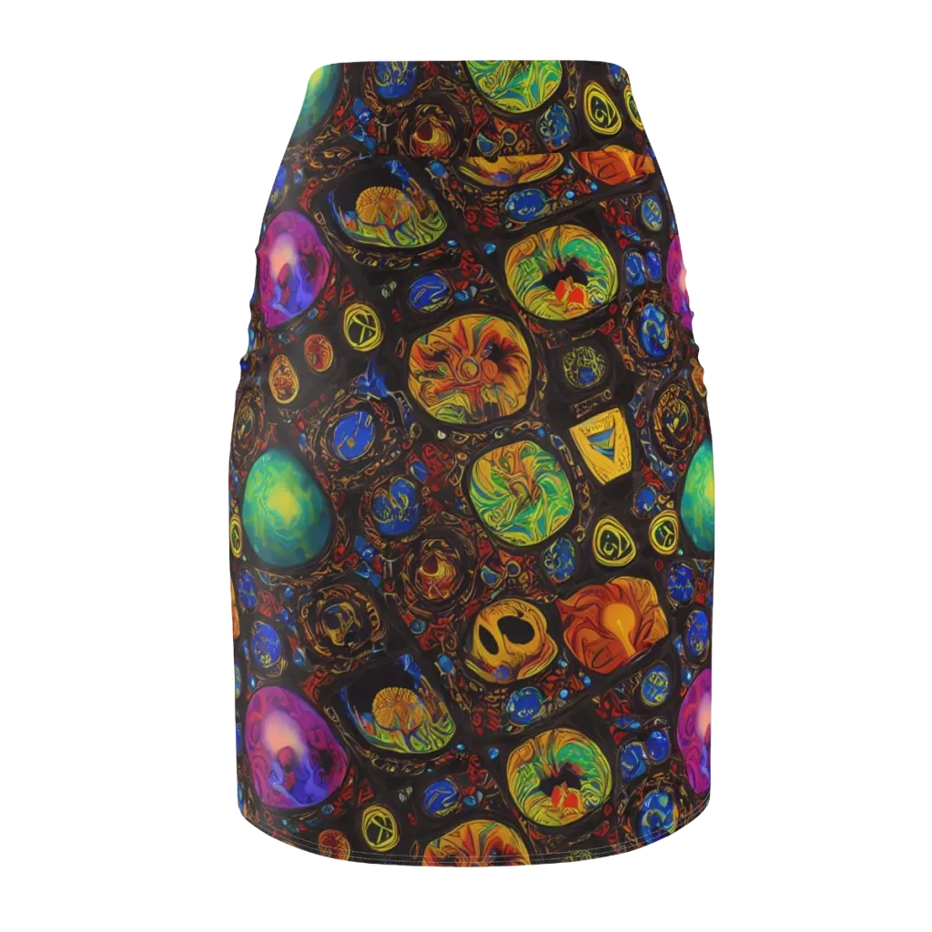 Chromatic Relics on Pencil Skirt — Back