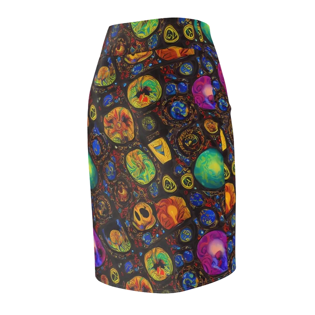 Chromatic Relics on Pencil Skirt — Back Side