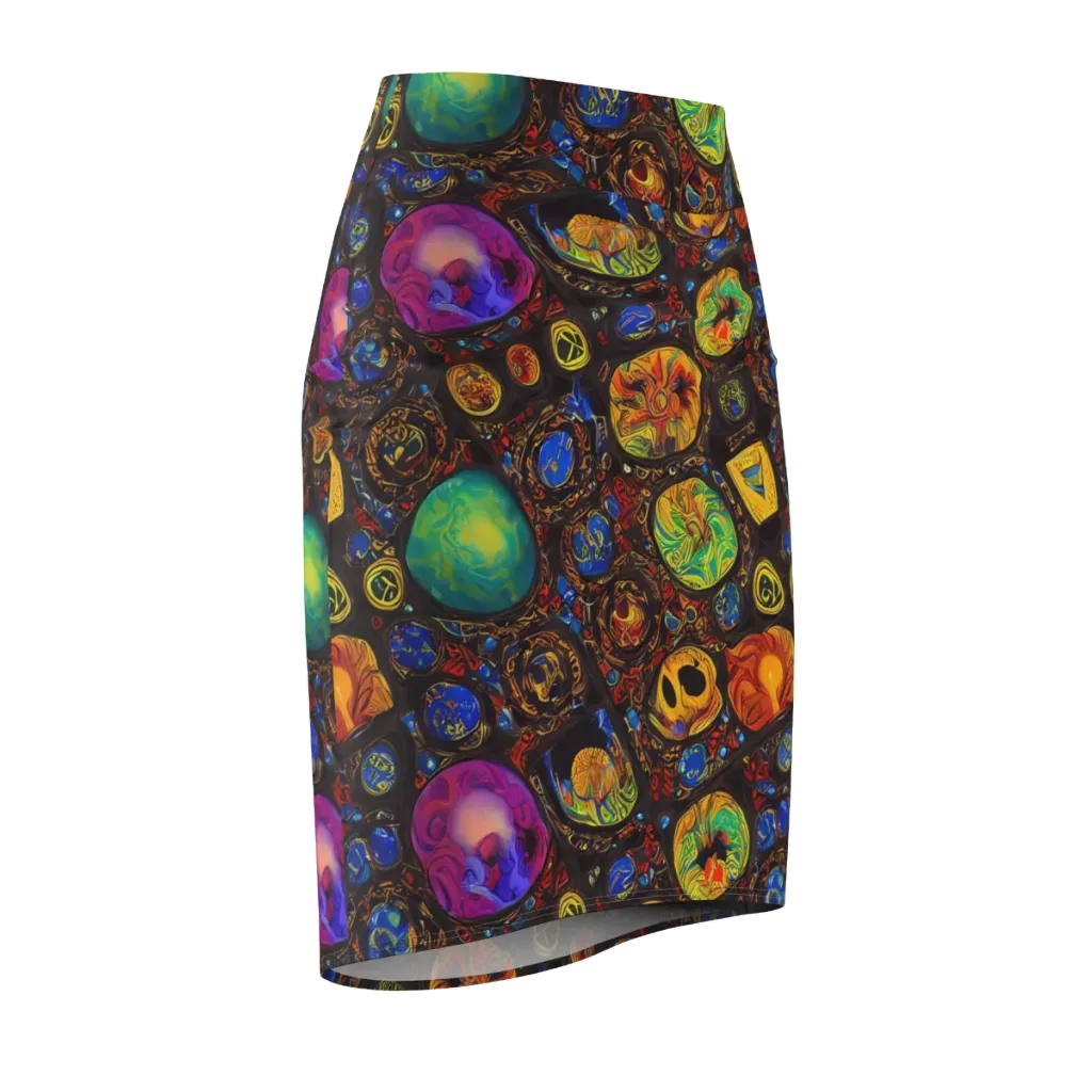 Chromatic Relics on Pencil Skirt — Front Side