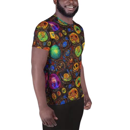 Chromatic Relics on a Men's Athletic T-Shirt