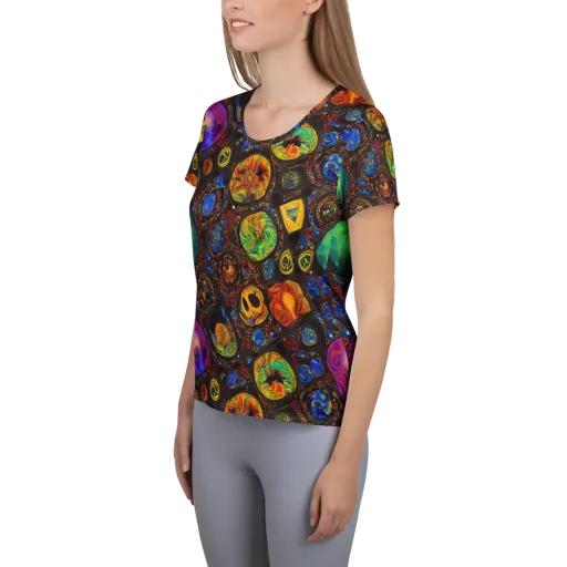 Chromatic Relics on a Women's Athletic T-Shirt