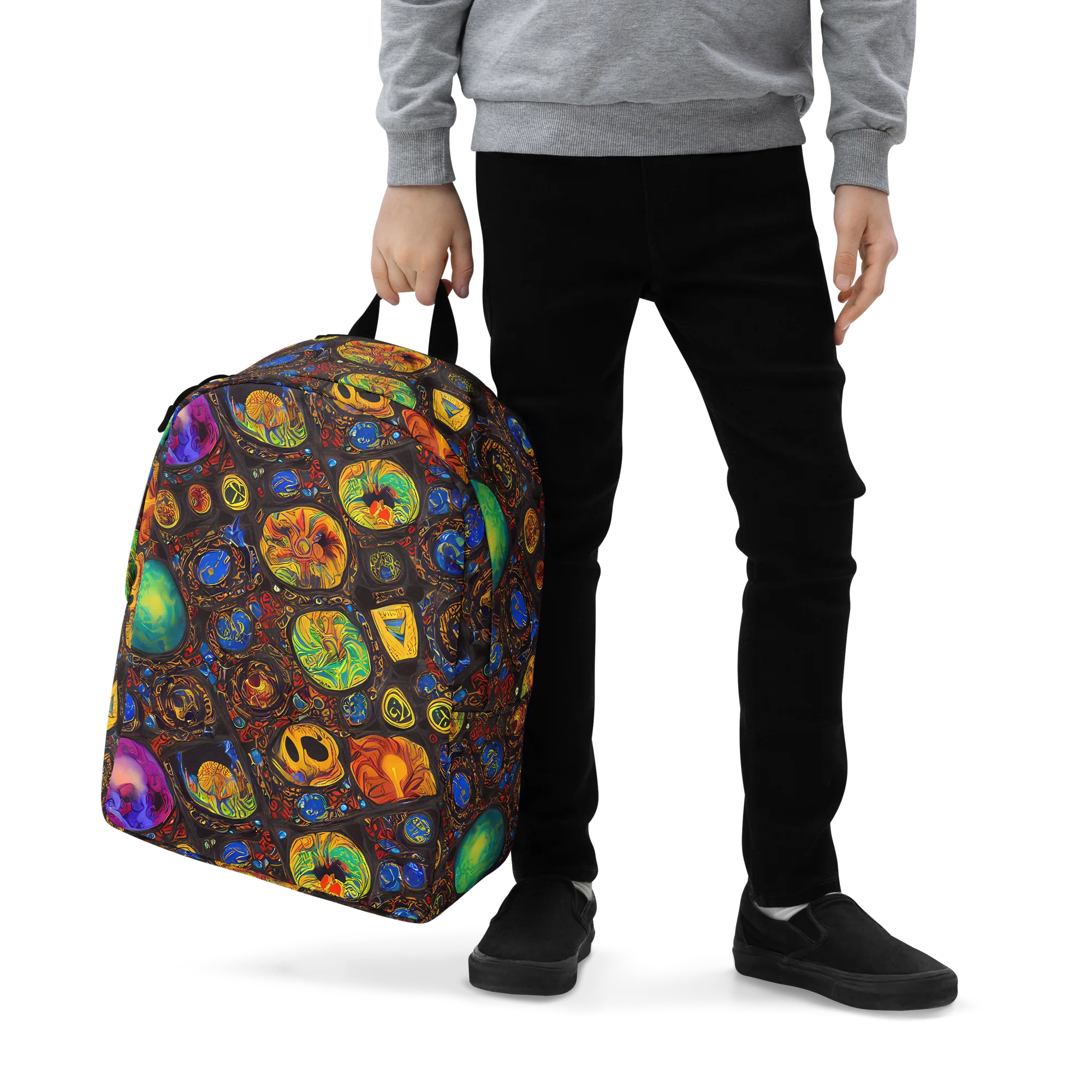 Chromatic Relics on Minimalist Backpack — Zoomed-in