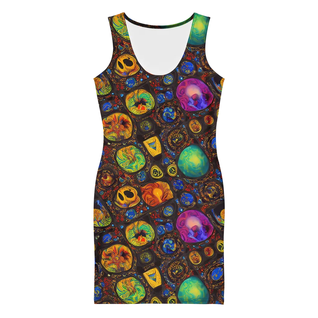 Chromatic Relics on Bodycon Dress — Front