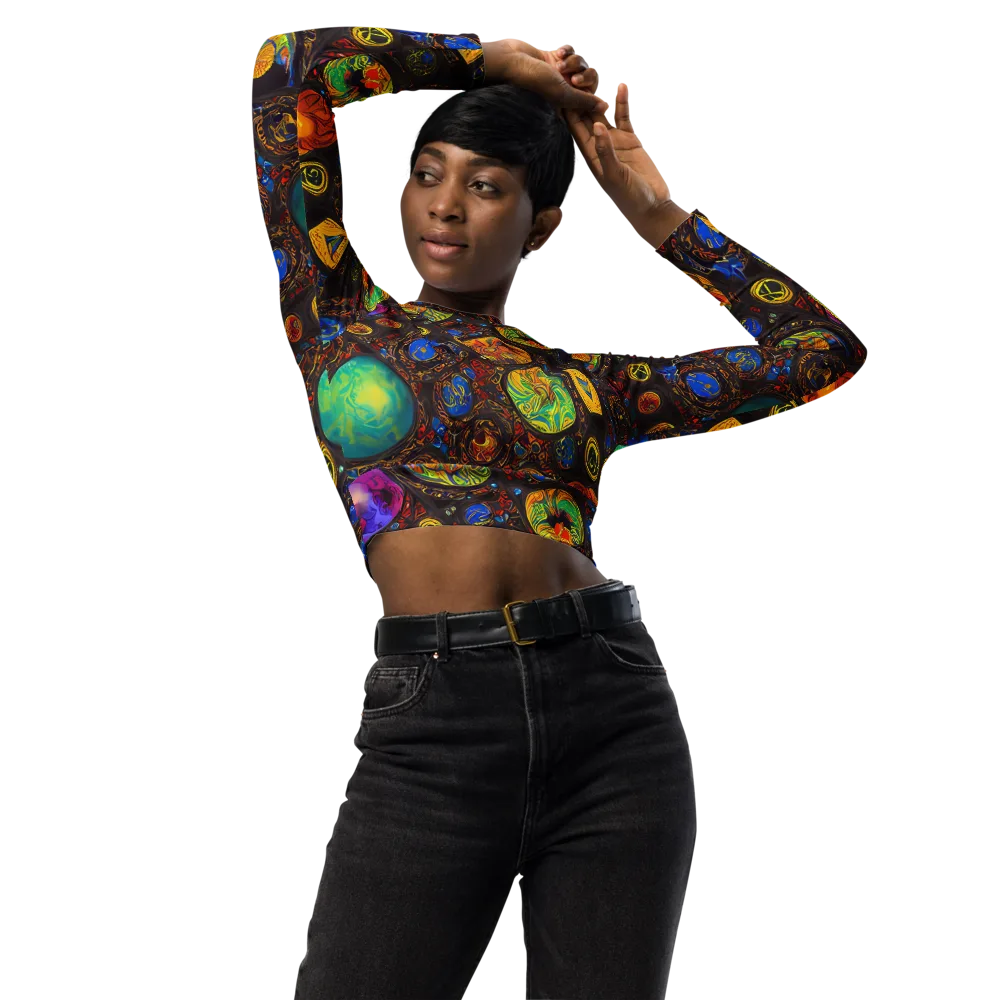 Chromatic Relics on Long Sleeve Crop Top — Front