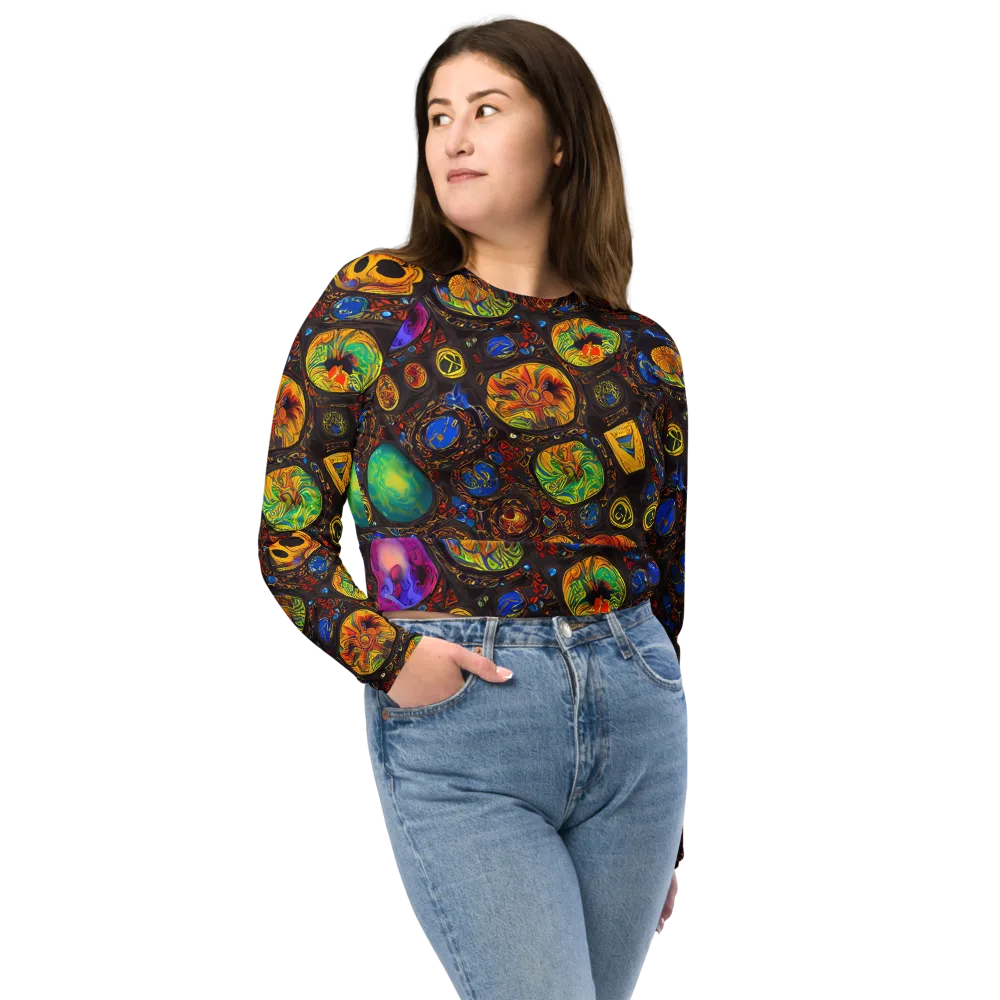 Chromatic Relics on Long Sleeve Crop Top — Front