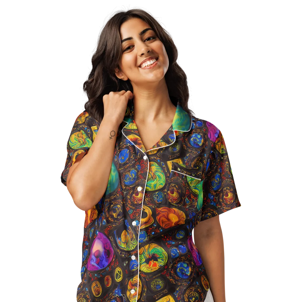 Chromatic Relics on Women's Short Sleeve Pajama Top — Front