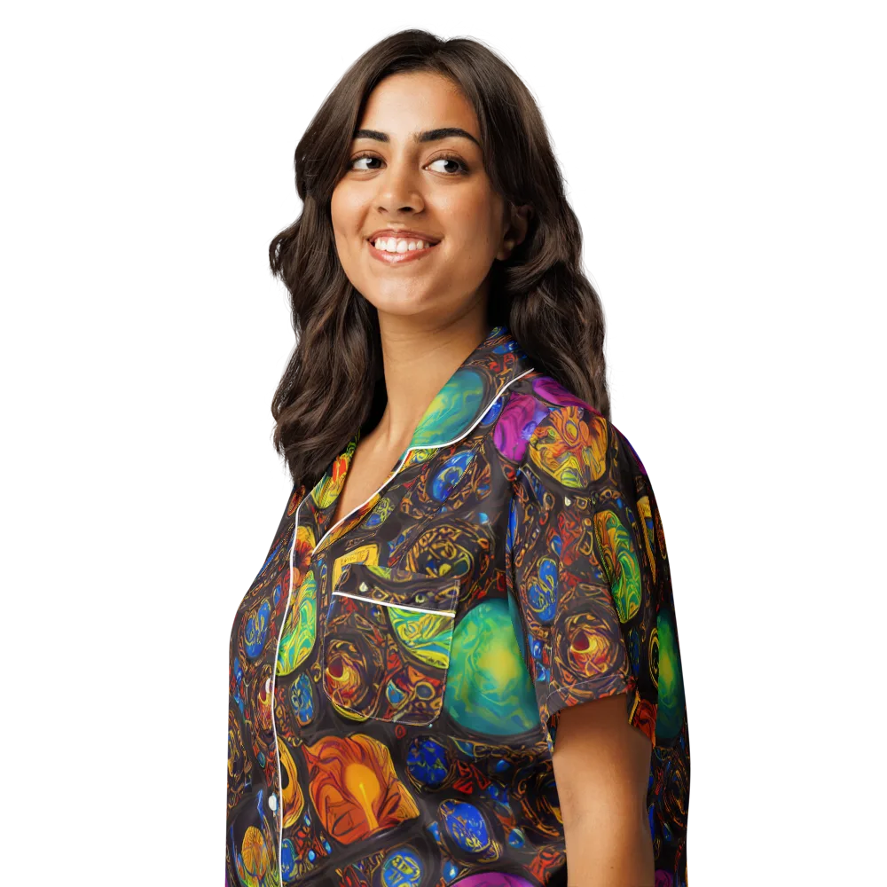 Chromatic Relics on Women's Short Sleeve Pajama Top — Left Front