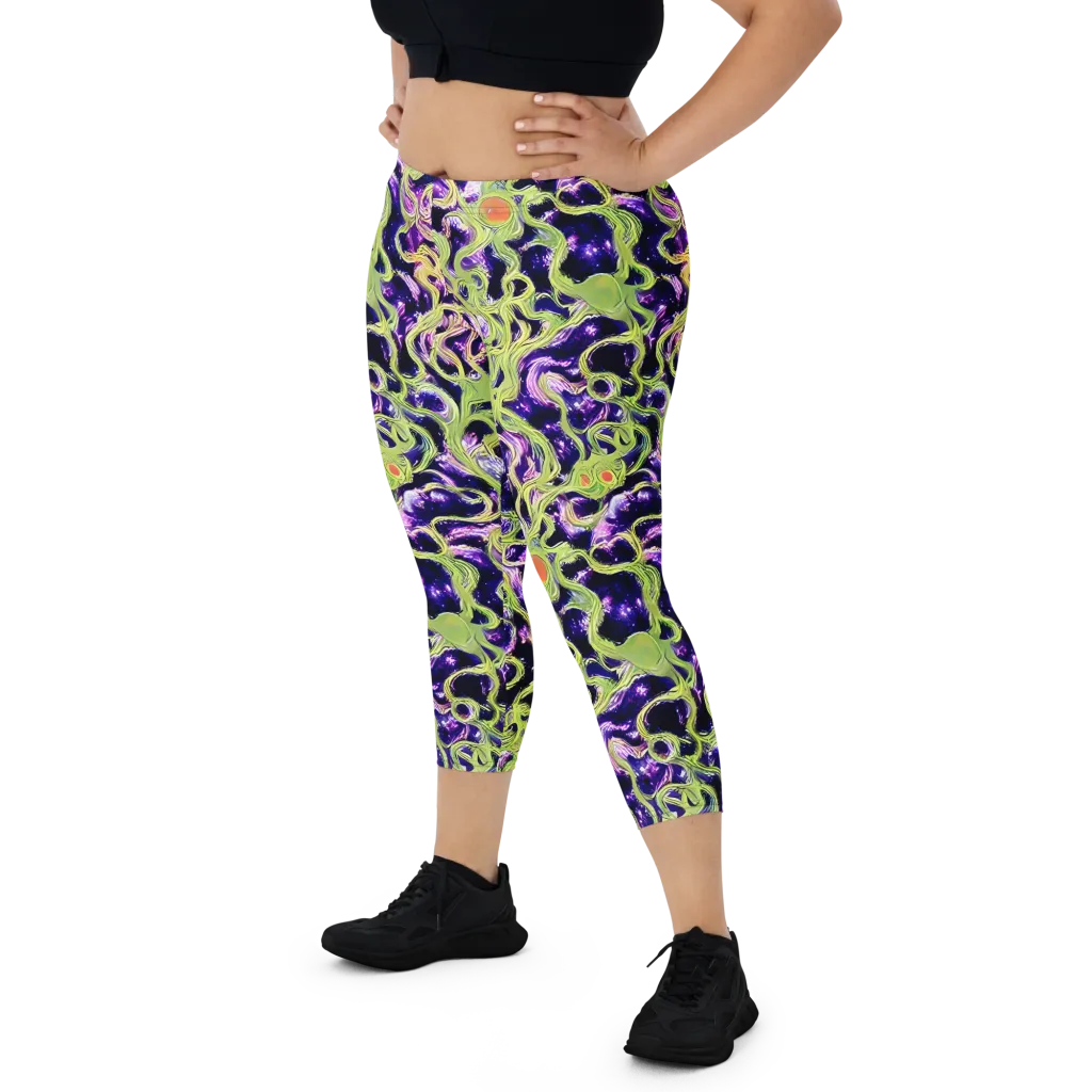 Orchid Supernova on Capri Leggings — Front