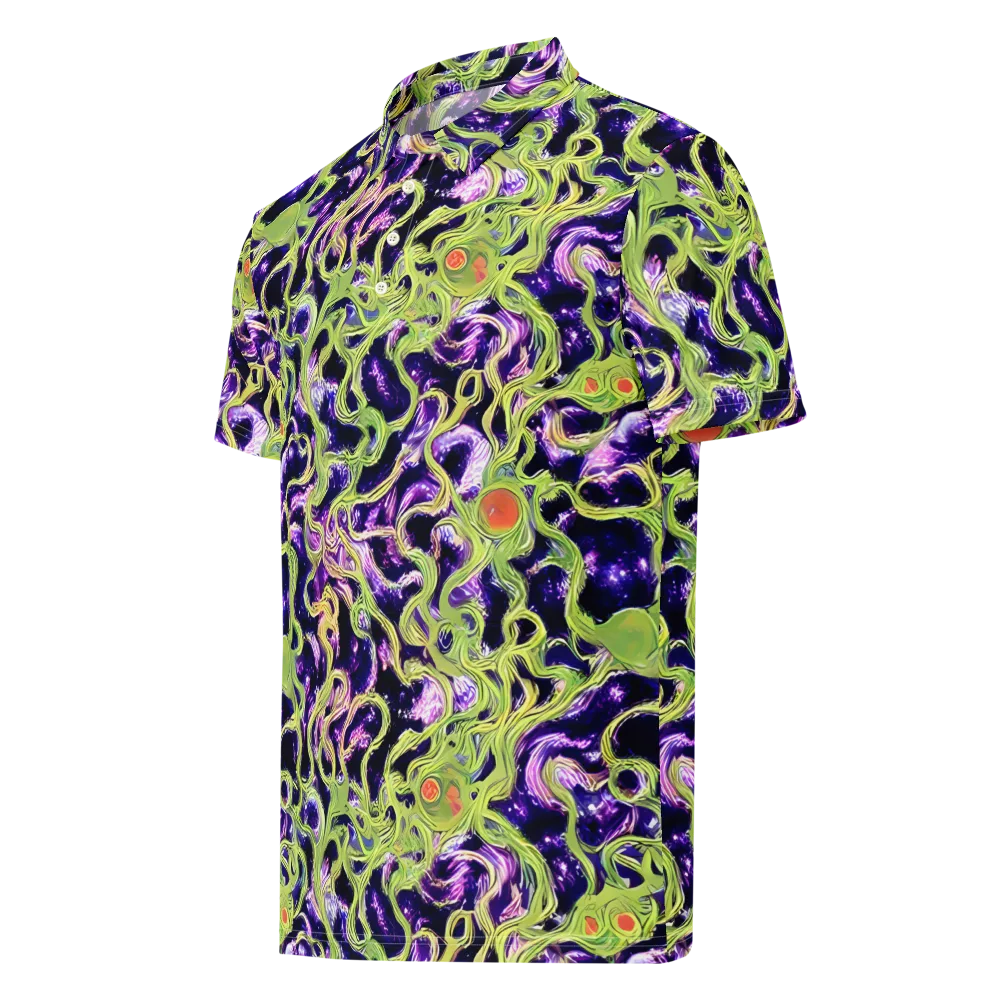 Orchid Supernova on Men's Slim Fit Polo Shirt — Left Front