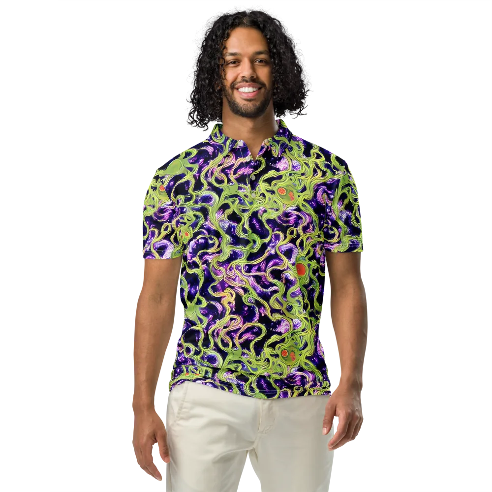 Orchid Supernova on Men's Slim Fit Polo Shirt — Front