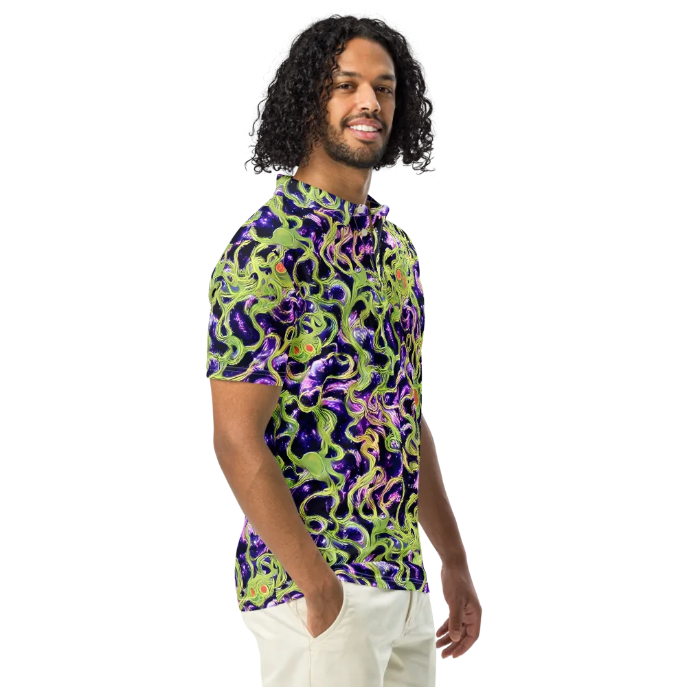 Orchid Supernova on Men's Slim Fit Polo Shirt — Right Front