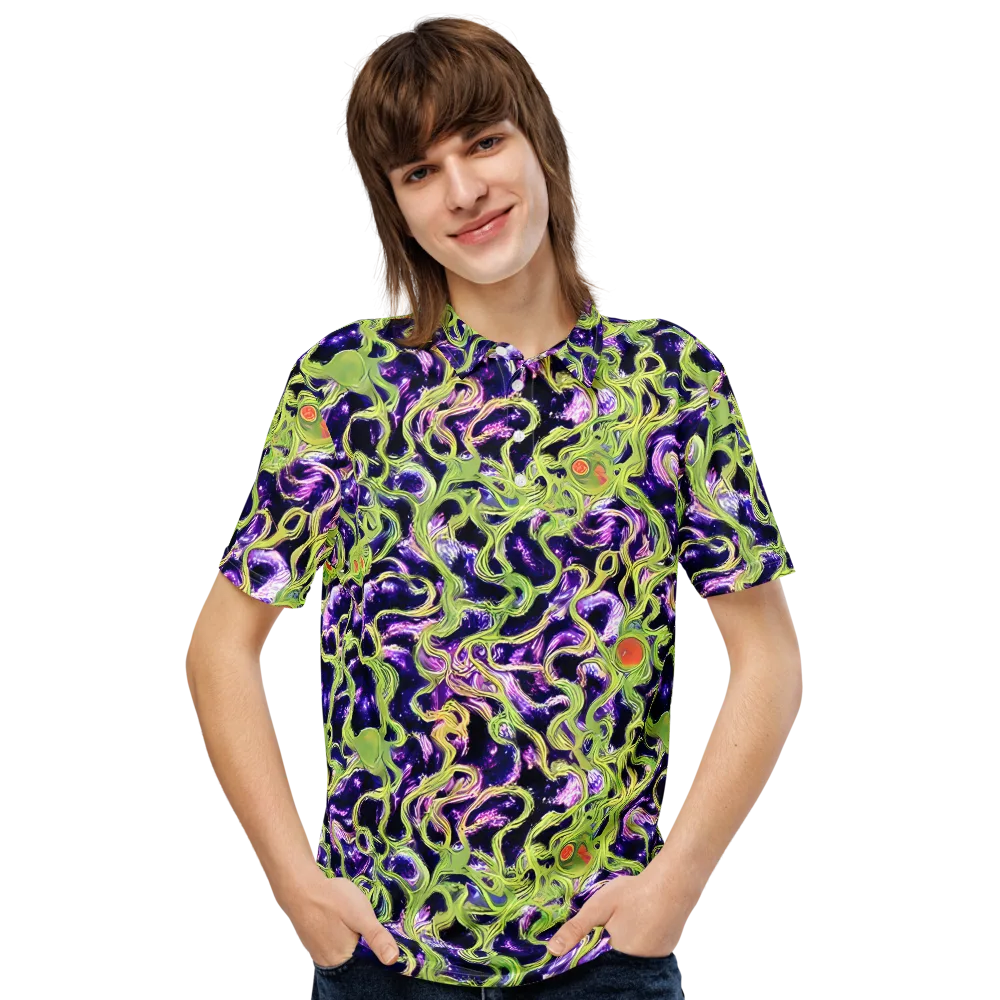 Orchid Supernova on Men's Slim Fit Polo Shirt — Front