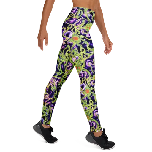 Orchid Supernova on a Yoga Leggings