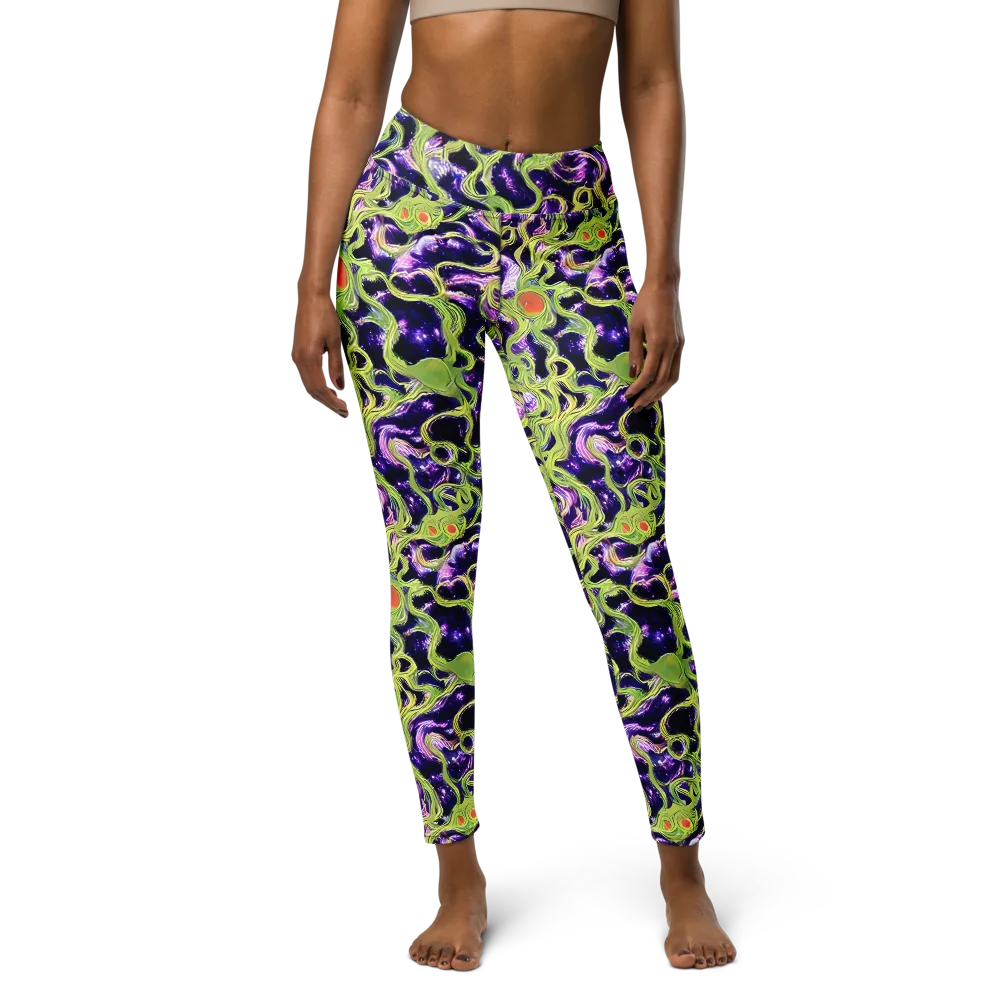 Orchid Supernova on Yoga Leggings — Front