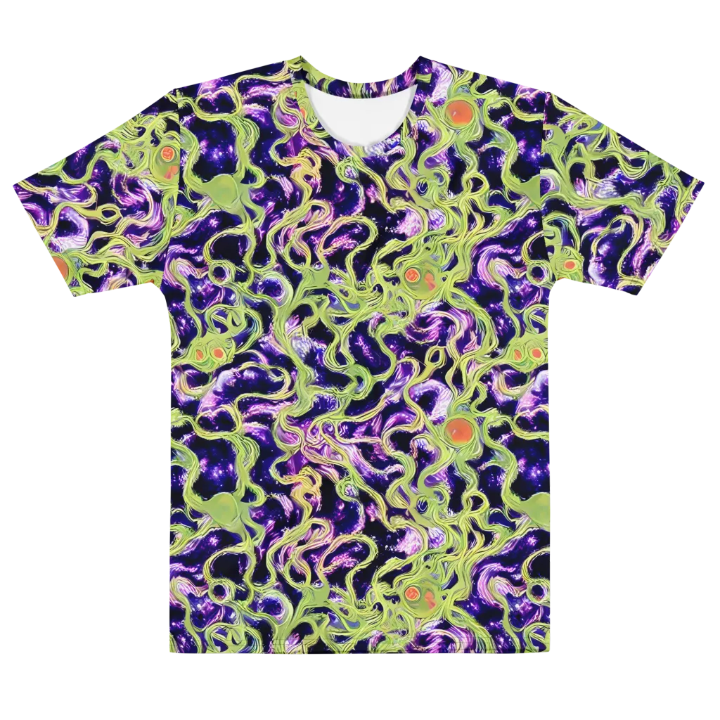 Orchid Supernova on Men's Cotton Crew Neck T-Shirt — Front