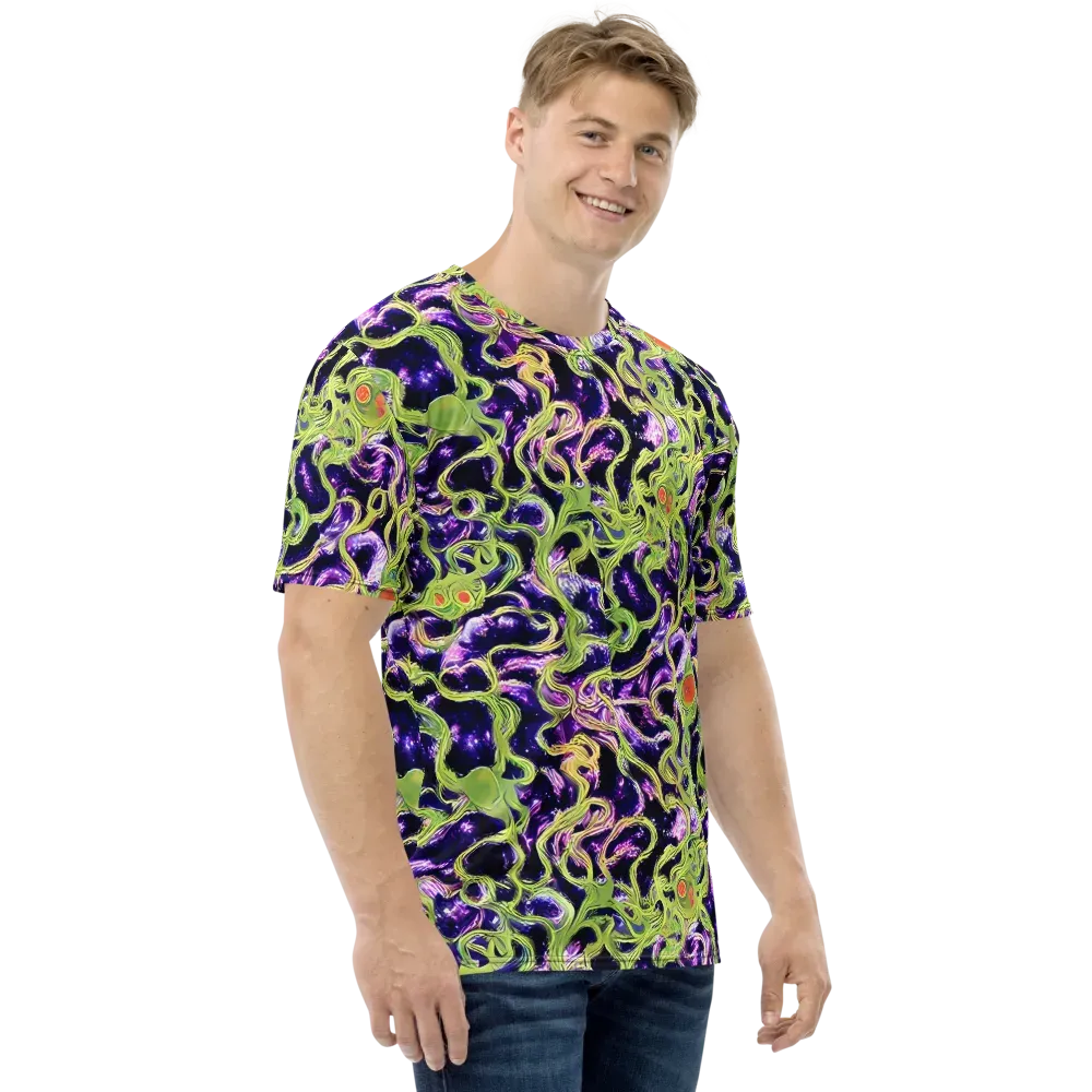 Orchid Supernova on Men's Crew Neck T-Shirt — Right