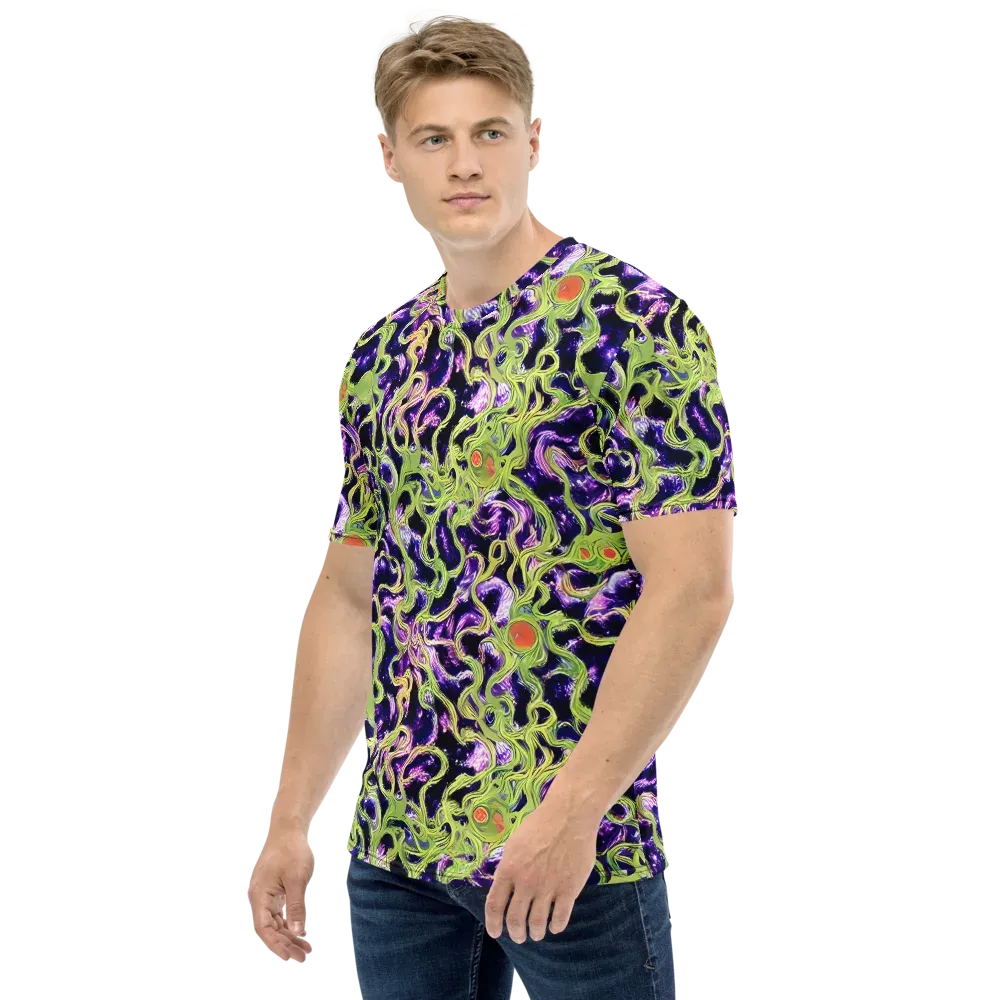 Orchid Supernova on Men's Crew Neck T-Shirt — Left