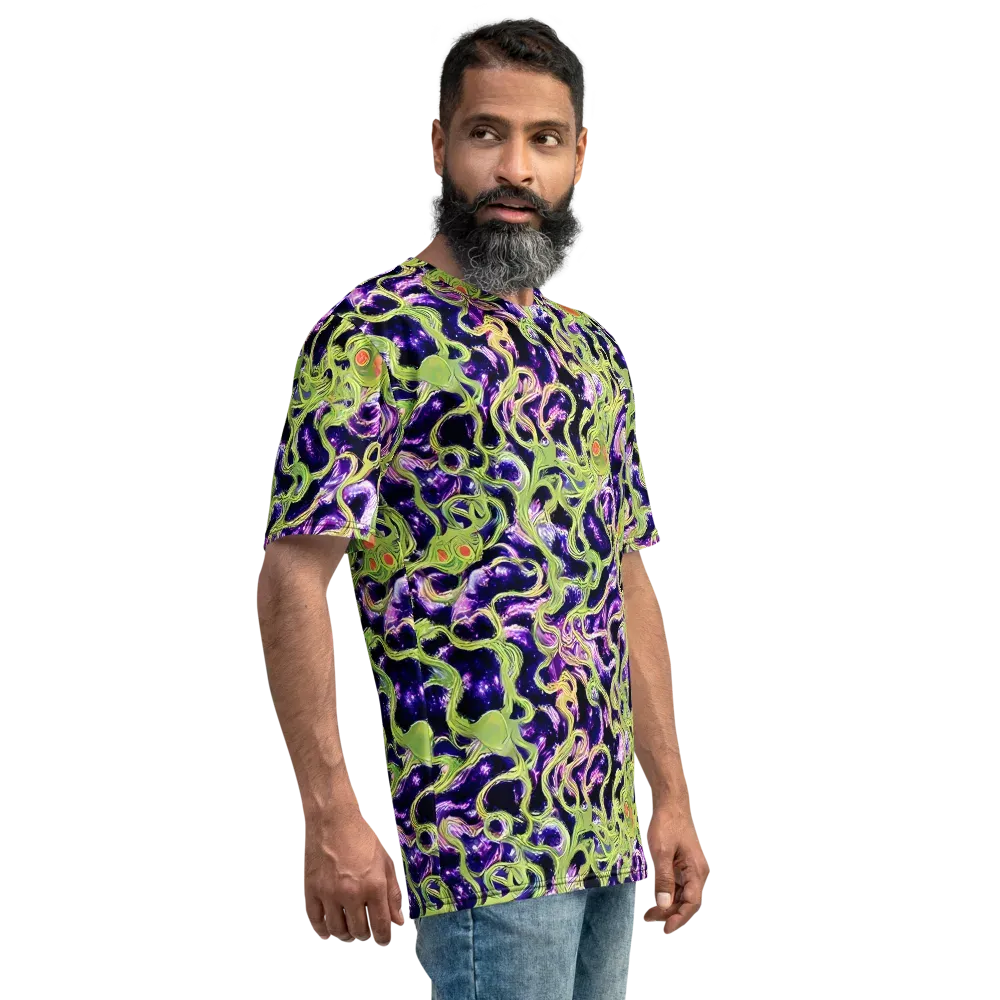 Orchid Supernova on Men's Crew Neck T-Shirt — Right