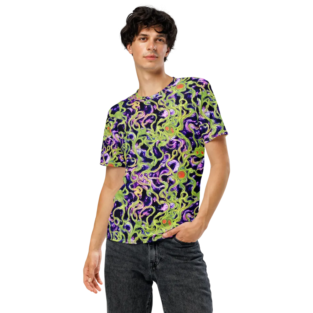 Orchid Supernova on Men's Crew Neck T-Shirt — Front