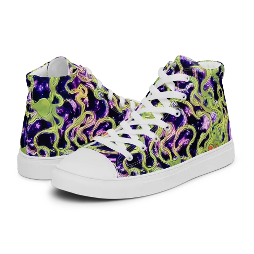Orchid Supernova on a Men's High Top Canvas Shoes