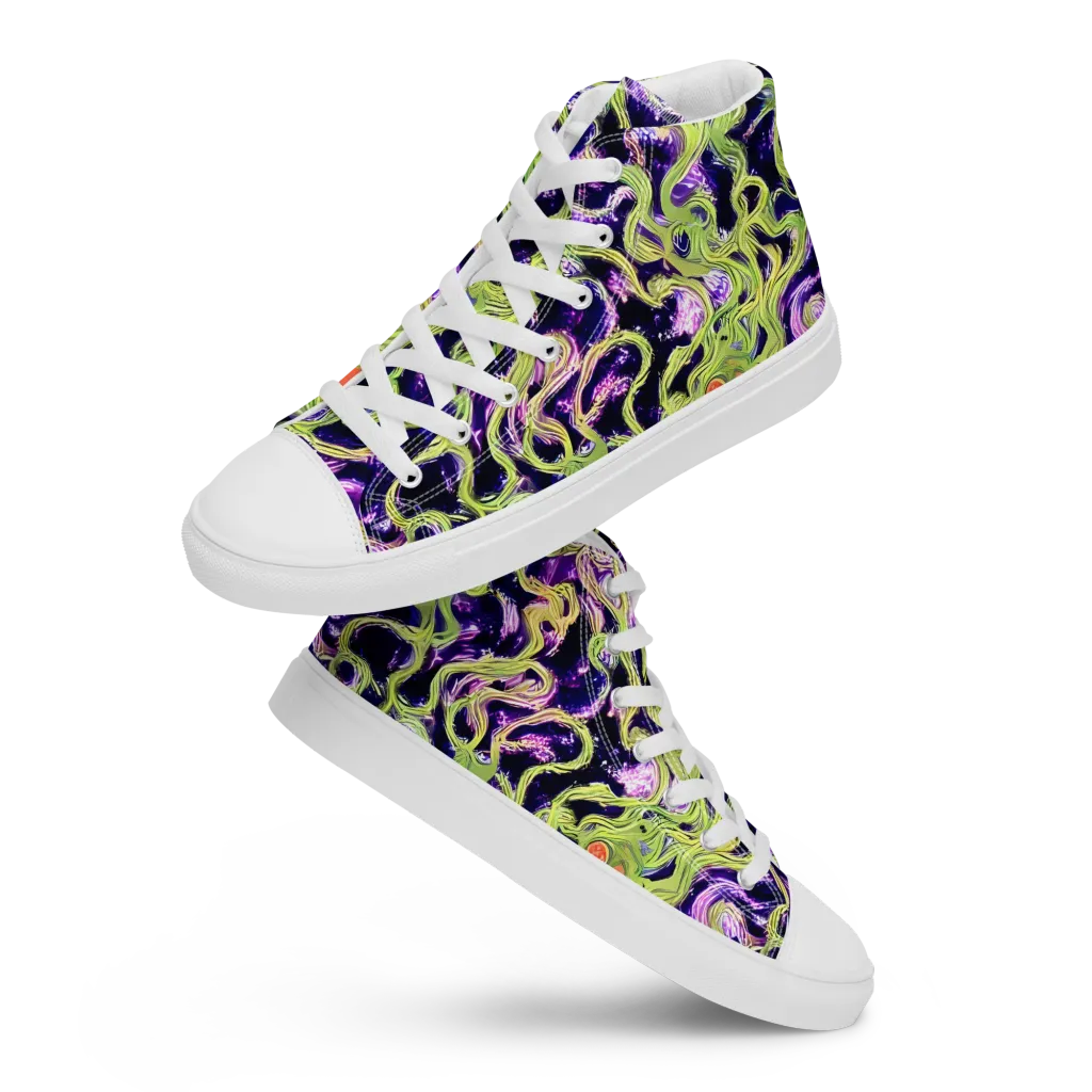 Orchid Supernova on Men's High Top Canvas Shoes — Front
