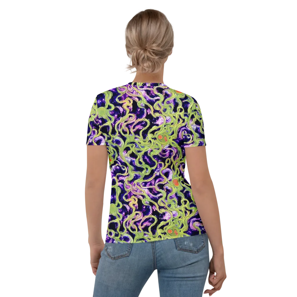 Orchid Supernova on Women's Crew Neck T-Shirt — Back