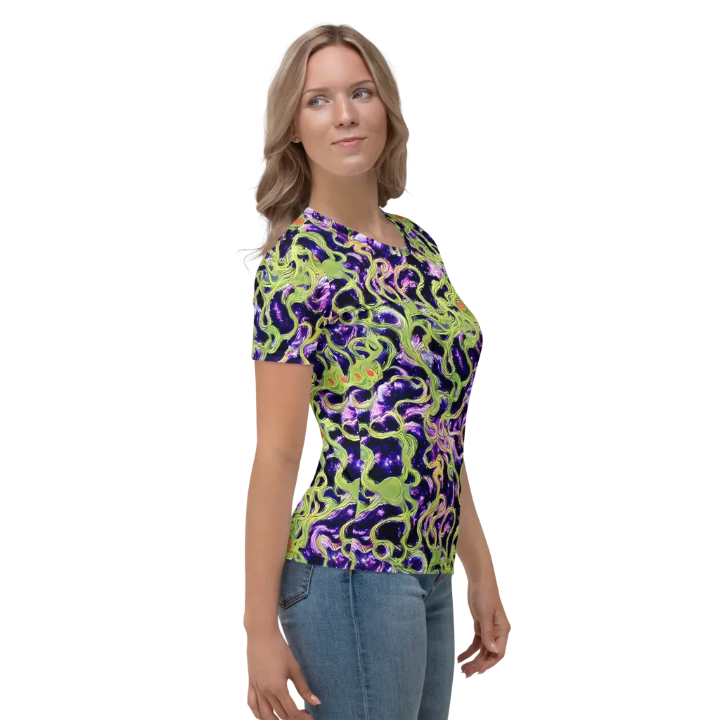 Orchid Supernova on Women's Crew Neck T-Shirt — Right