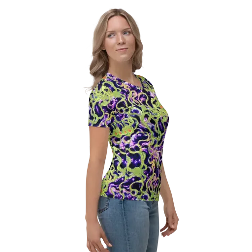 Orchid Supernova on a Women's Crew Neck T-Shirt