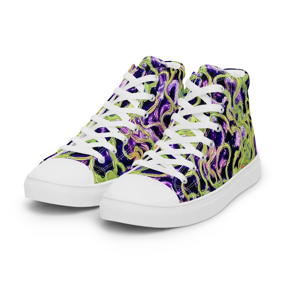 Orchid Supernova on Women's High Top Canvas Shoes — Left Front