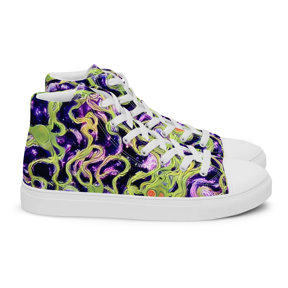 Orchid Supernova on Women's High Top Canvas Shoes — Right