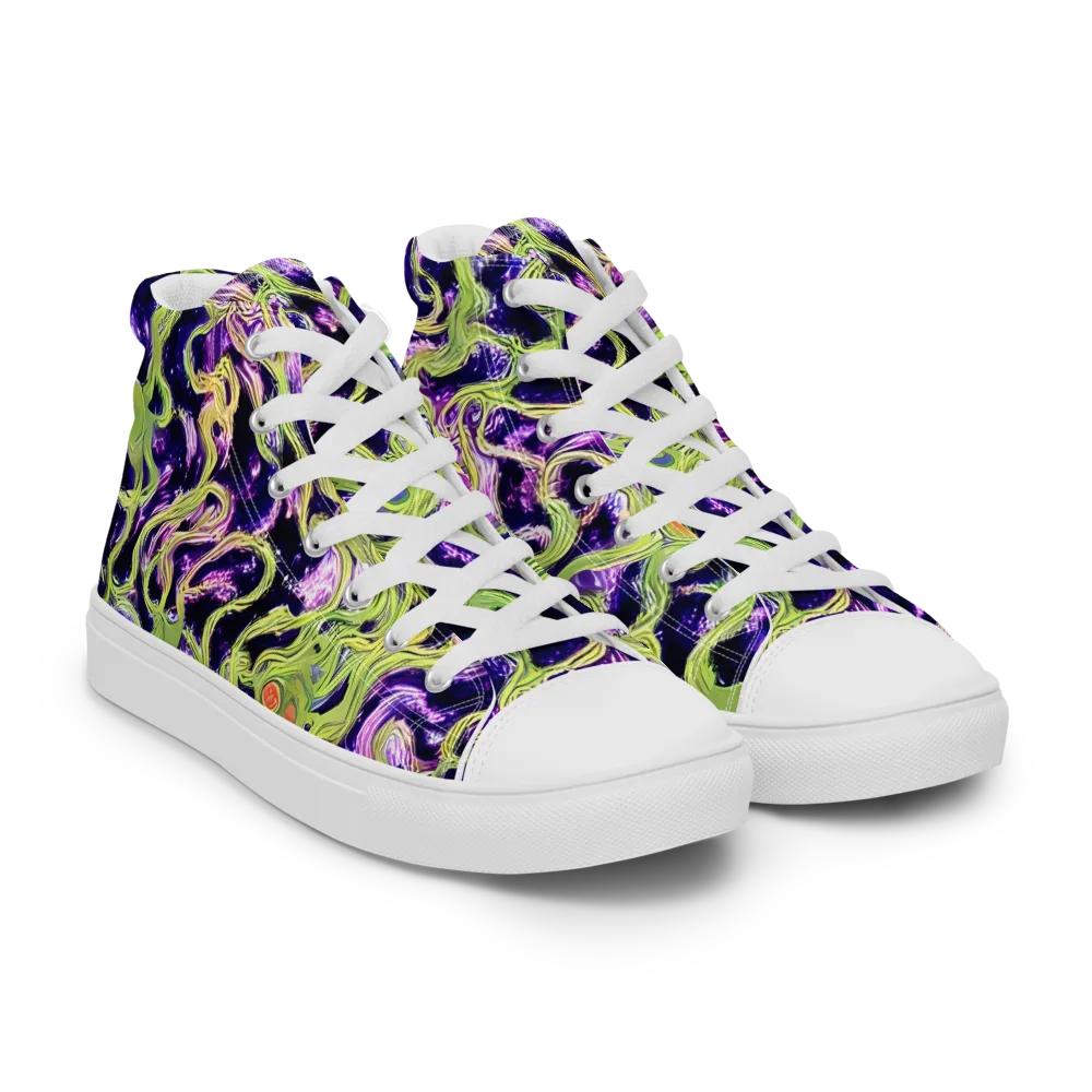 Orchid Supernova on Women's High Top Canvas Shoes — Right Front