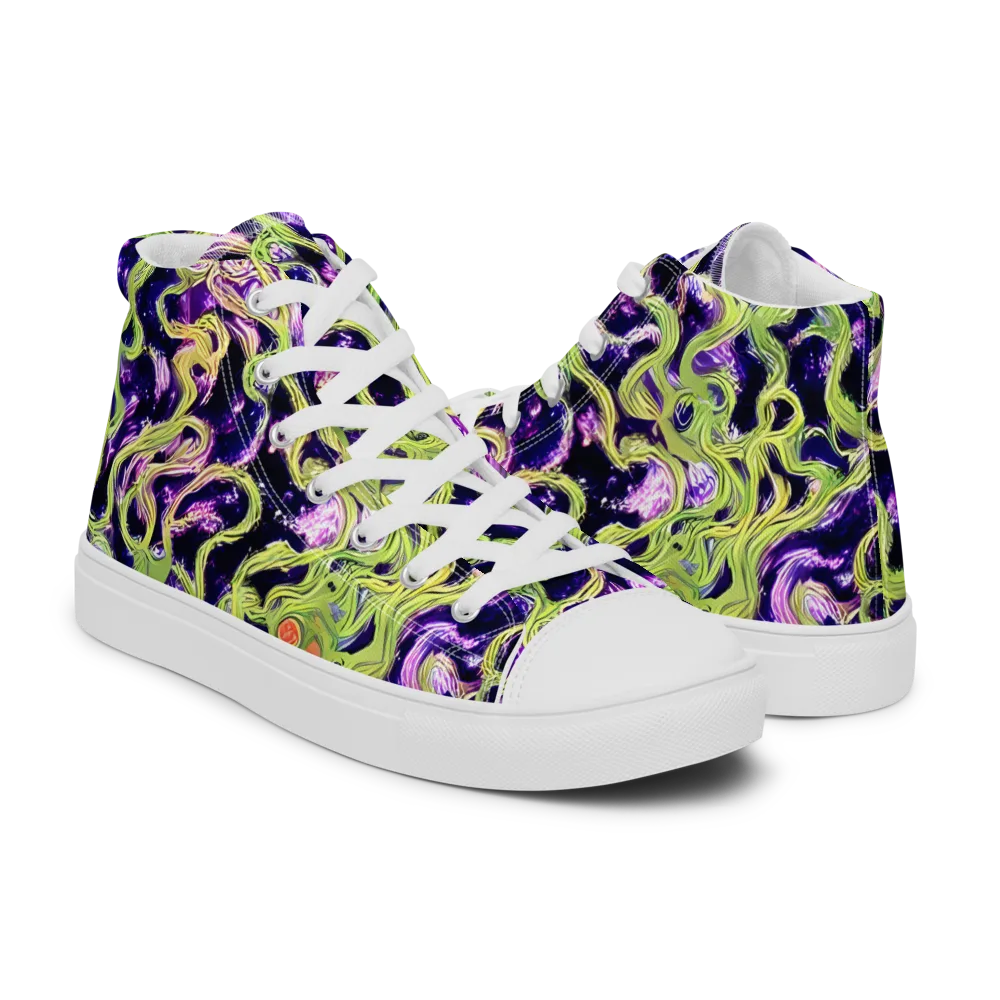 Orchid Supernova on Women's High Top Canvas Shoes — Right