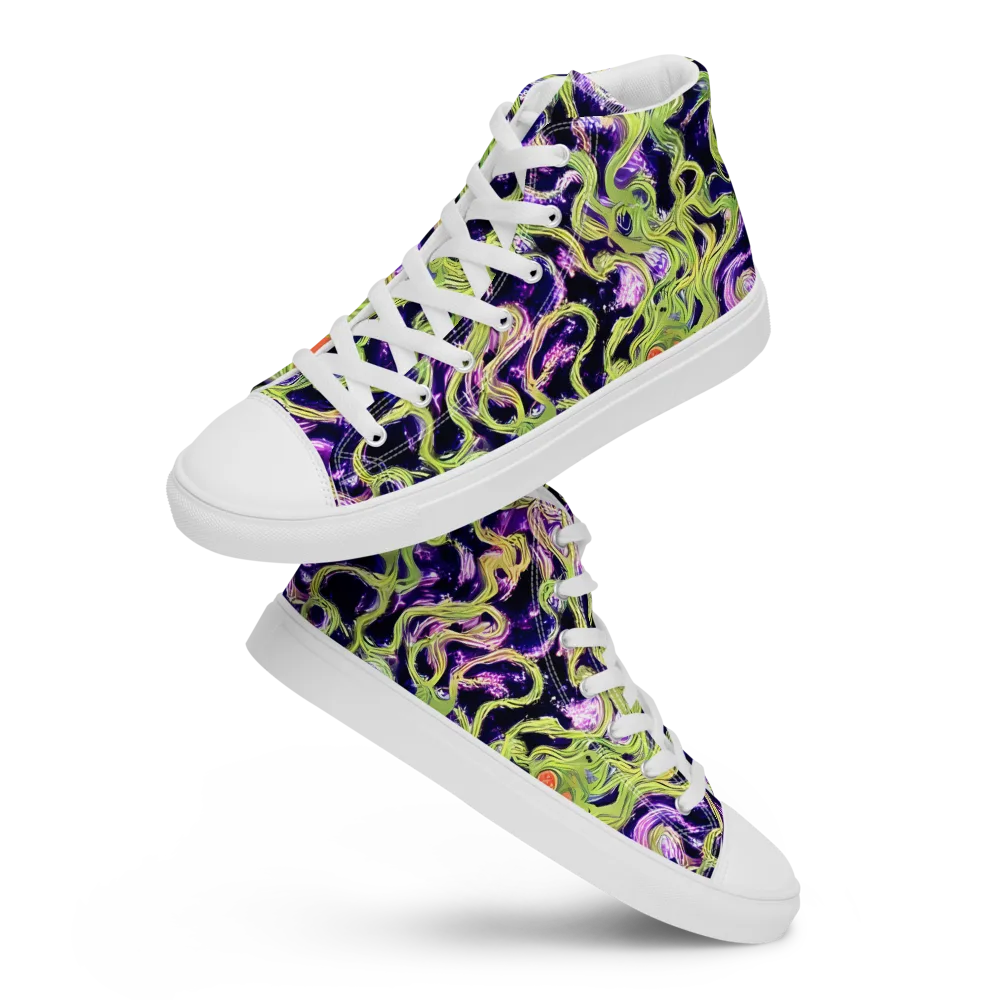 Orchid Supernova on Women's High Top Canvas Shoes — Front