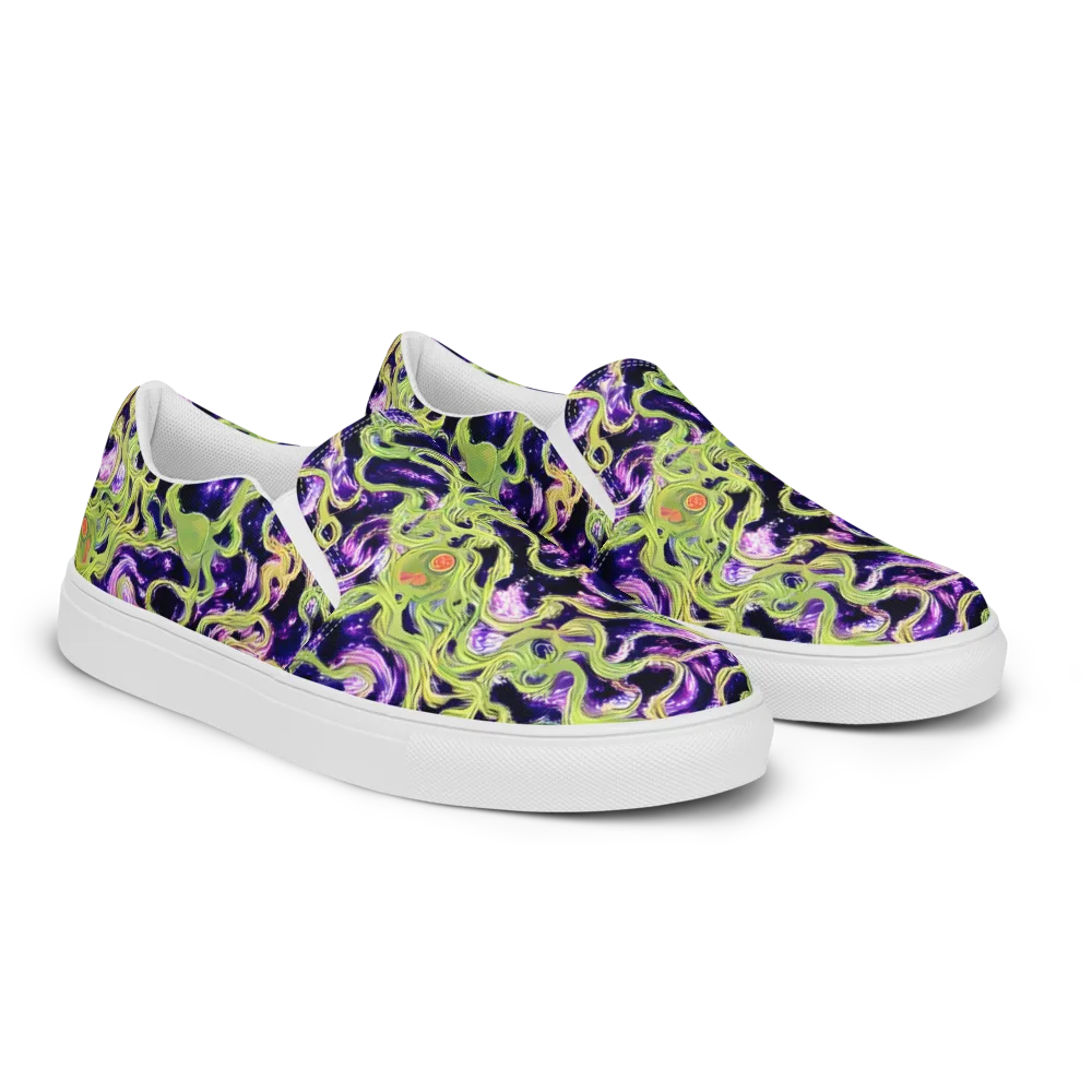 Orchid Supernova on Men's Slip-On Canvas Shoes — Right Front