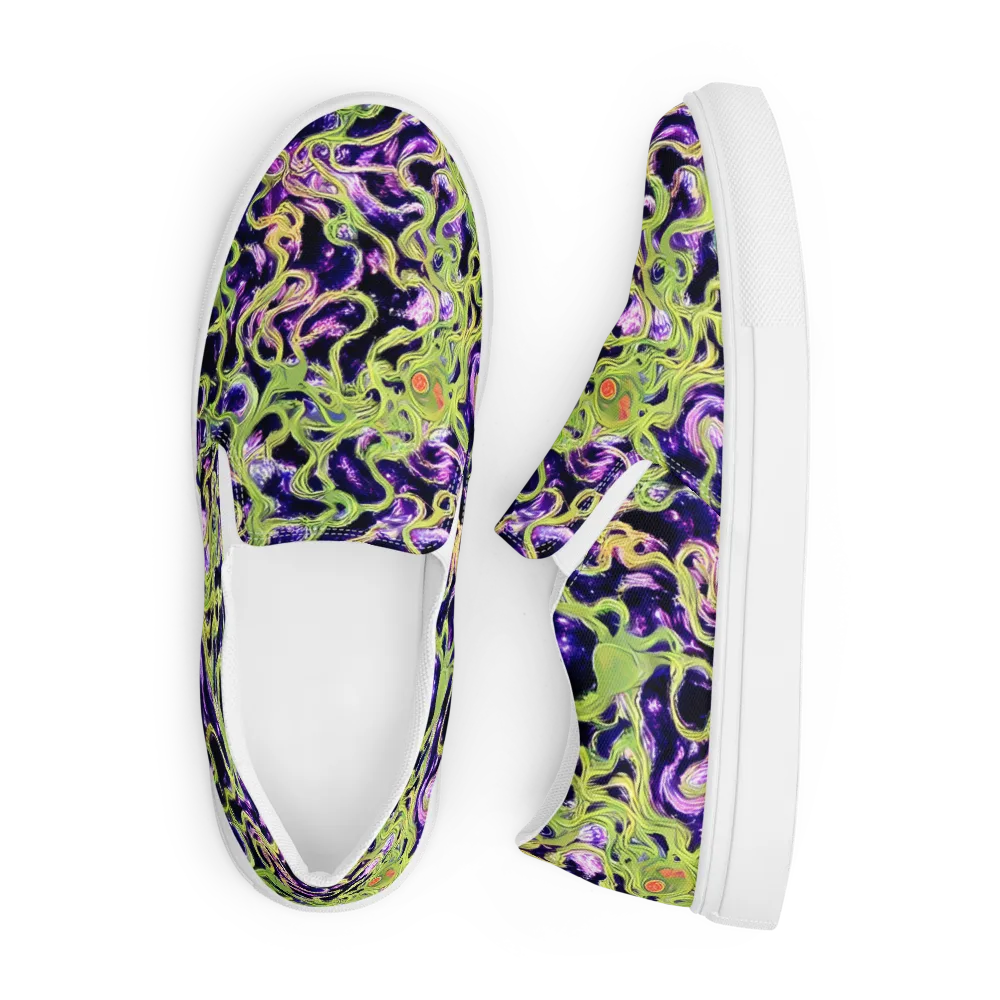 Orchid Supernova on Men's Slip-On Canvas Shoes — Front