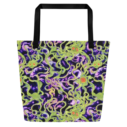 Orchid Supernova on a Large Tote Bag W/ Pocket
