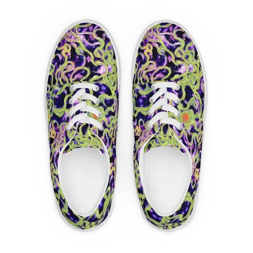 Orchid Supernova on a Men's Lace-Up Canvas Shoes