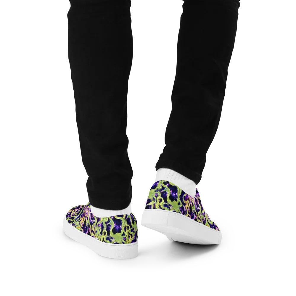 Orchid Supernova on Men's Lace-Up Canvas Shoes — Back