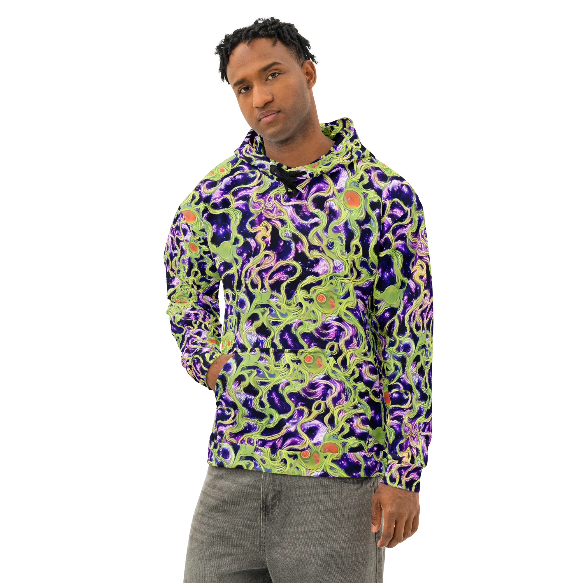 Orchid Supernova on Cotton Hoodie — Left Front