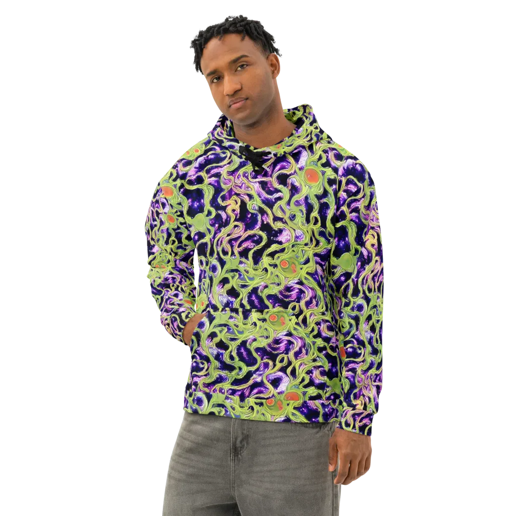 Orchid Supernova on Cotton Hoodie — Left Front