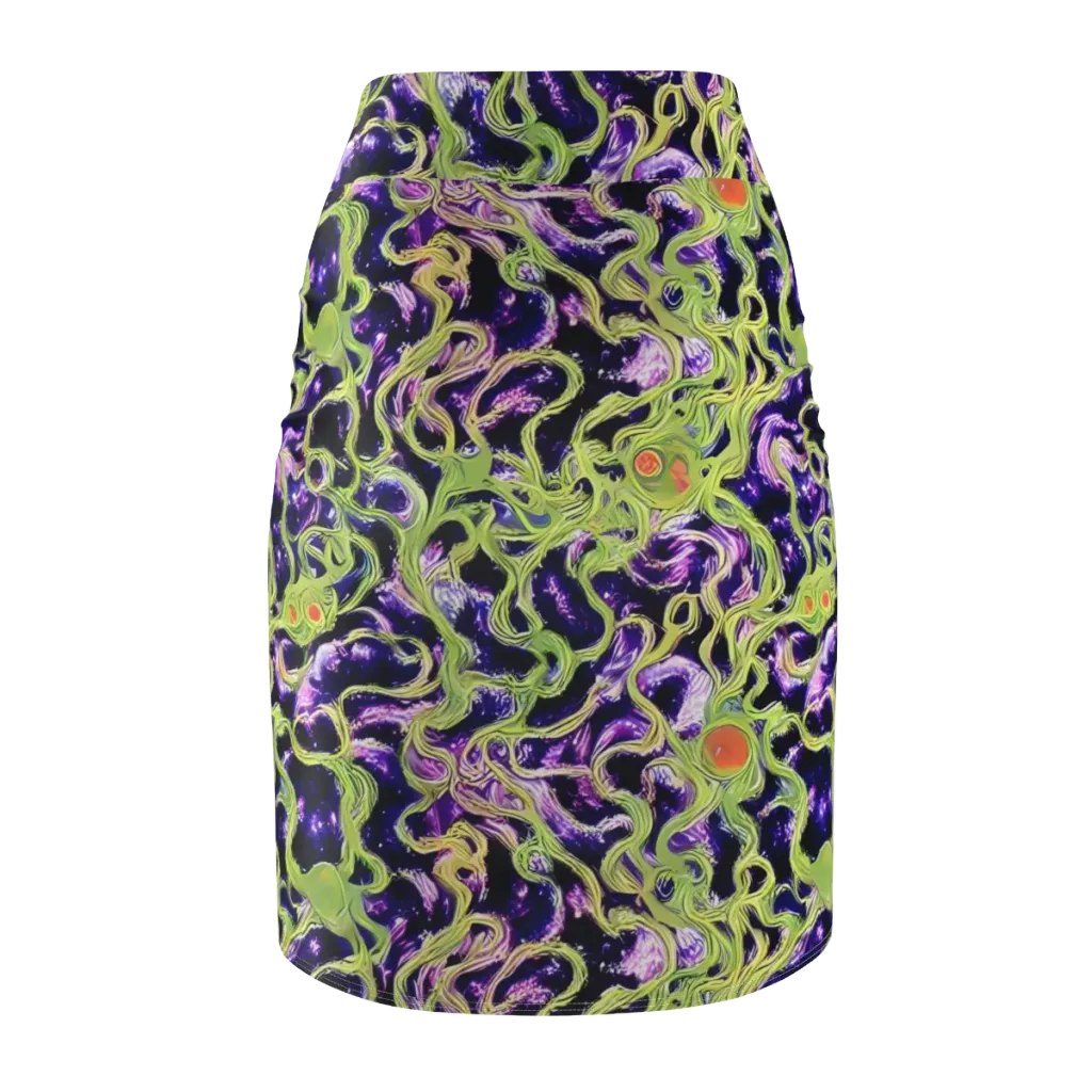 Orchid Supernova on Pencil Skirt — Back