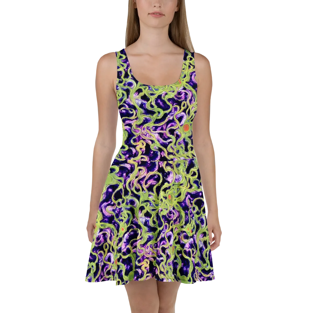 Orchid Supernova on Skater Dress — Front