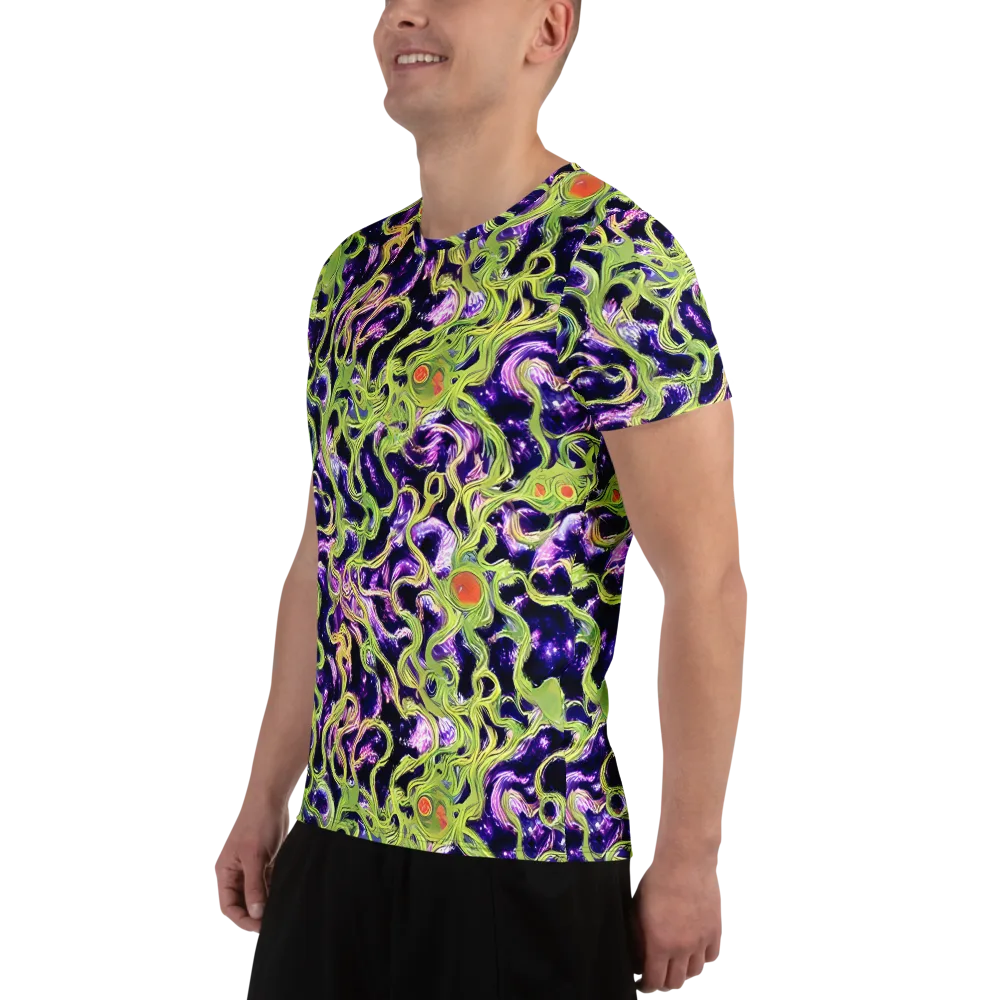Orchid Supernova on Men's Athletic T-Shirt — Left