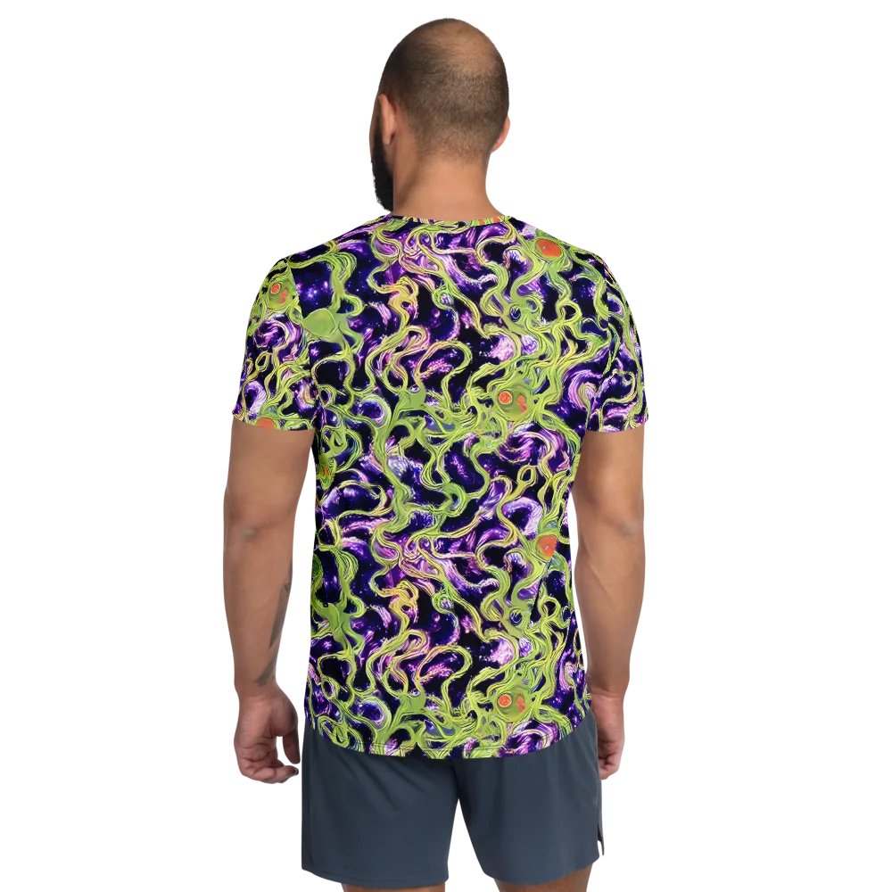 Orchid Supernova on Men's Athletic T-Shirt — Back