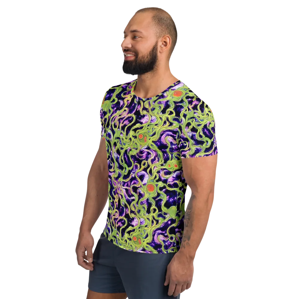 Orchid Supernova on Men's Athletic T-Shirt — Left