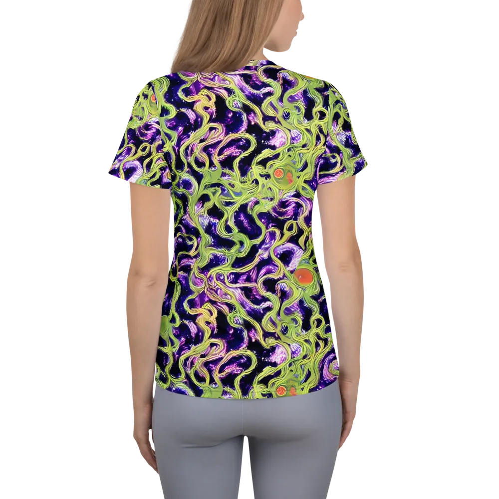 Orchid Supernova on Women's Athletic T-Shirt — Back