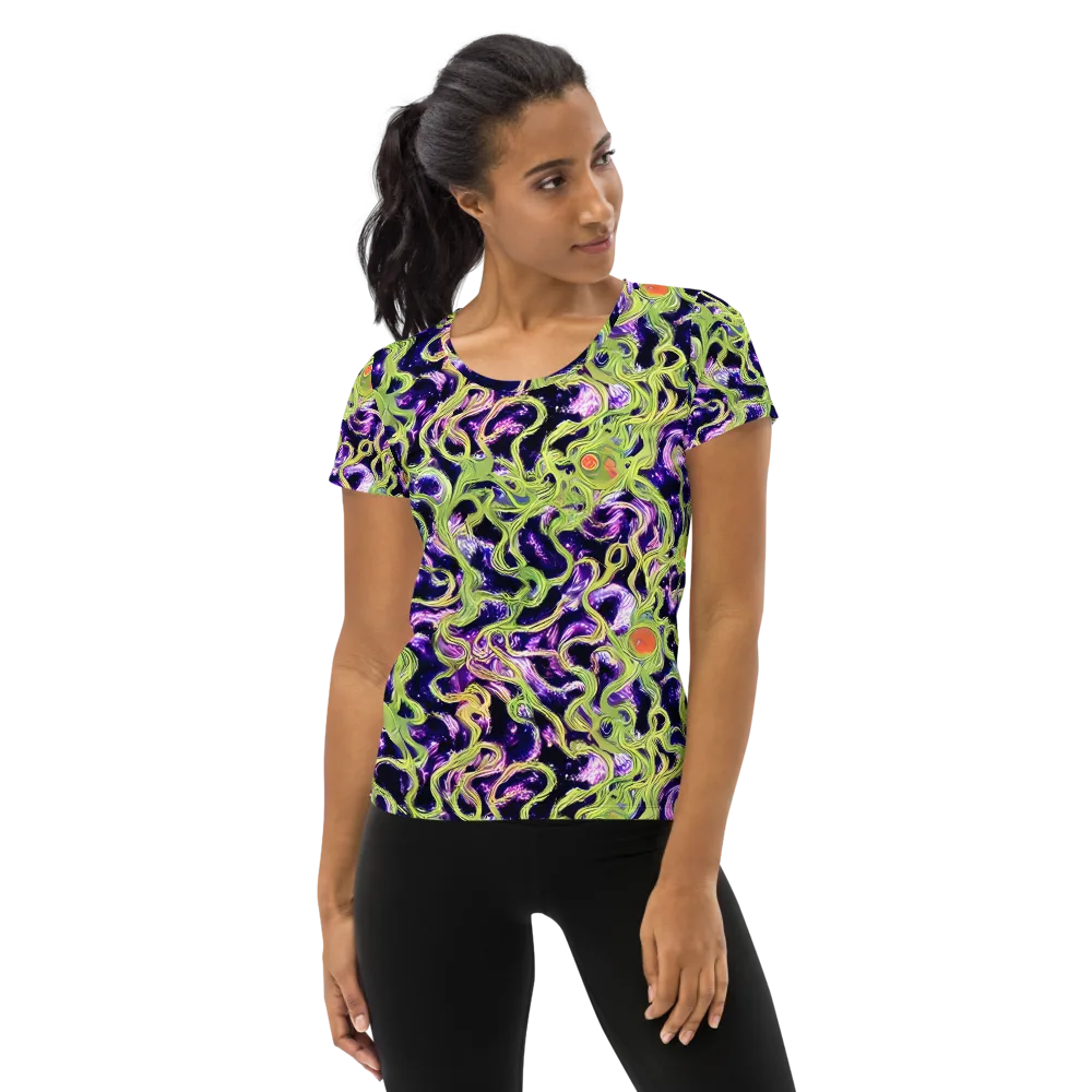 Orchid Supernova on Women's Athletic T-Shirt — Front