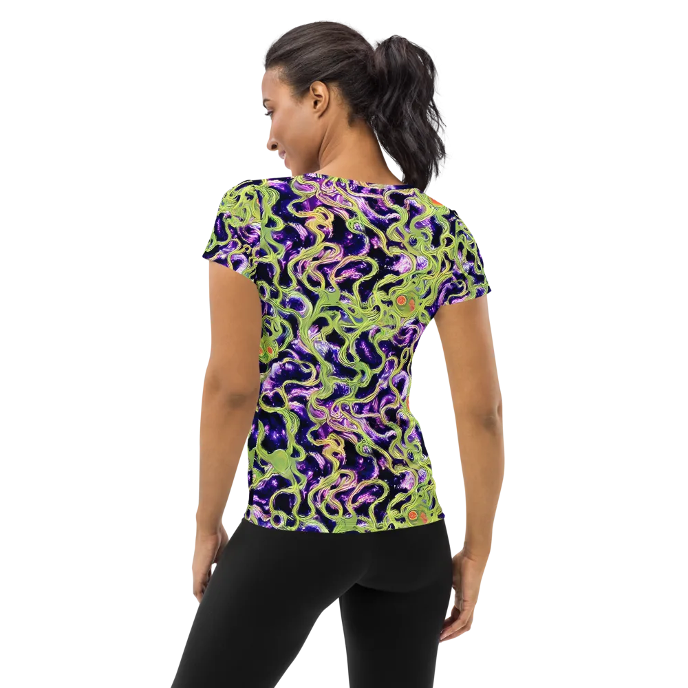 Orchid Supernova on Women's Athletic T-Shirt — Back